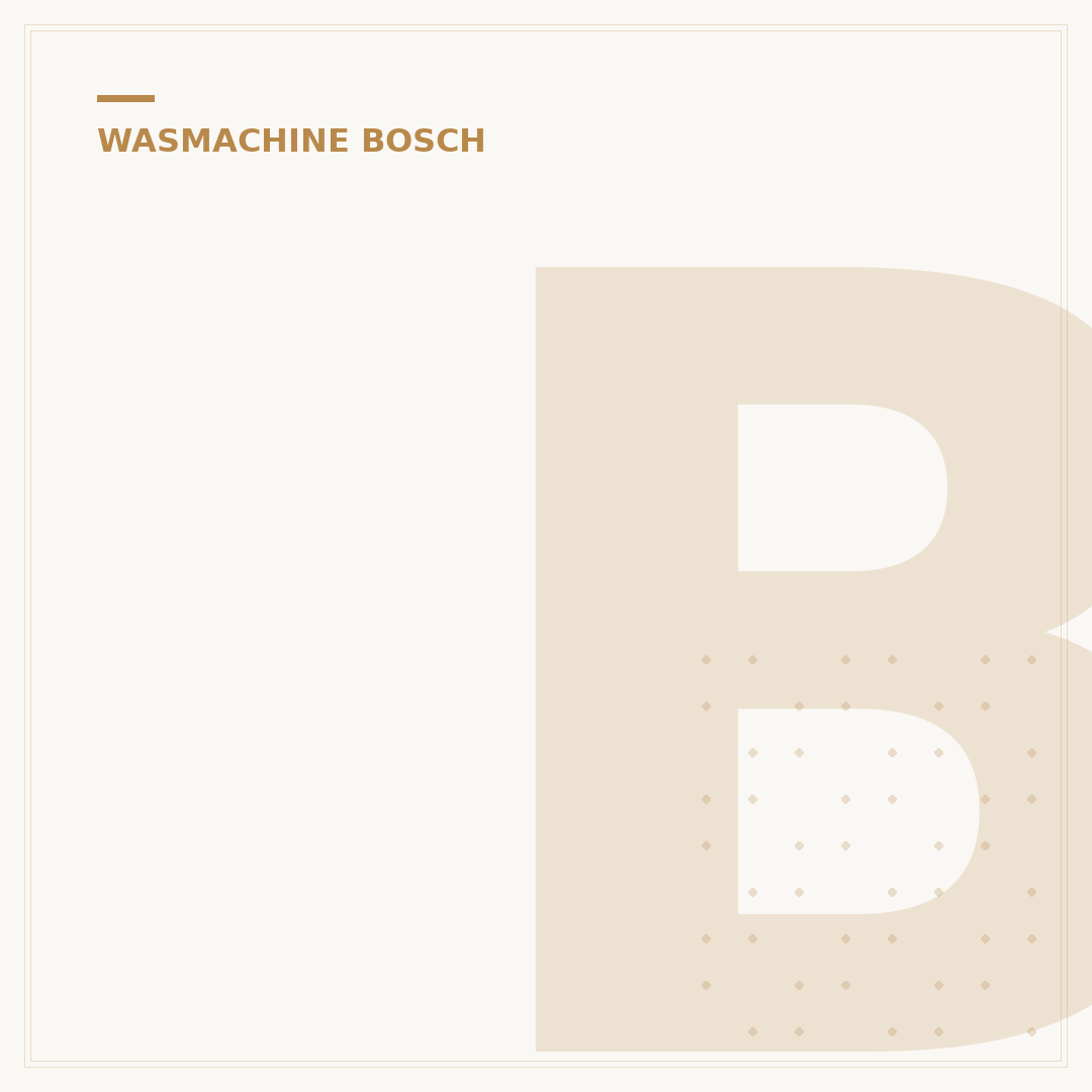 Bosch Wasmachine E36: Optimale Plaatsing & Installatie