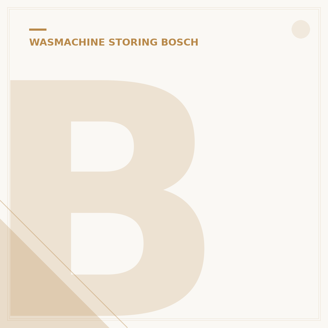 Bosch Wasmachine Serie 8 Storing: 5 Oorzaken & Oplossingen