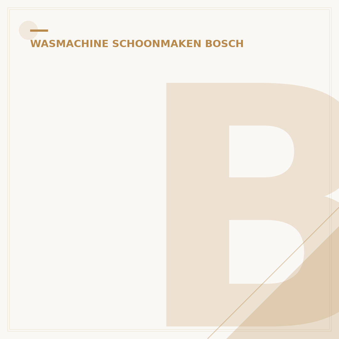 Bosch Wasmachine Trommel Reinigen: 5 Stappen voor een Frisse Machine