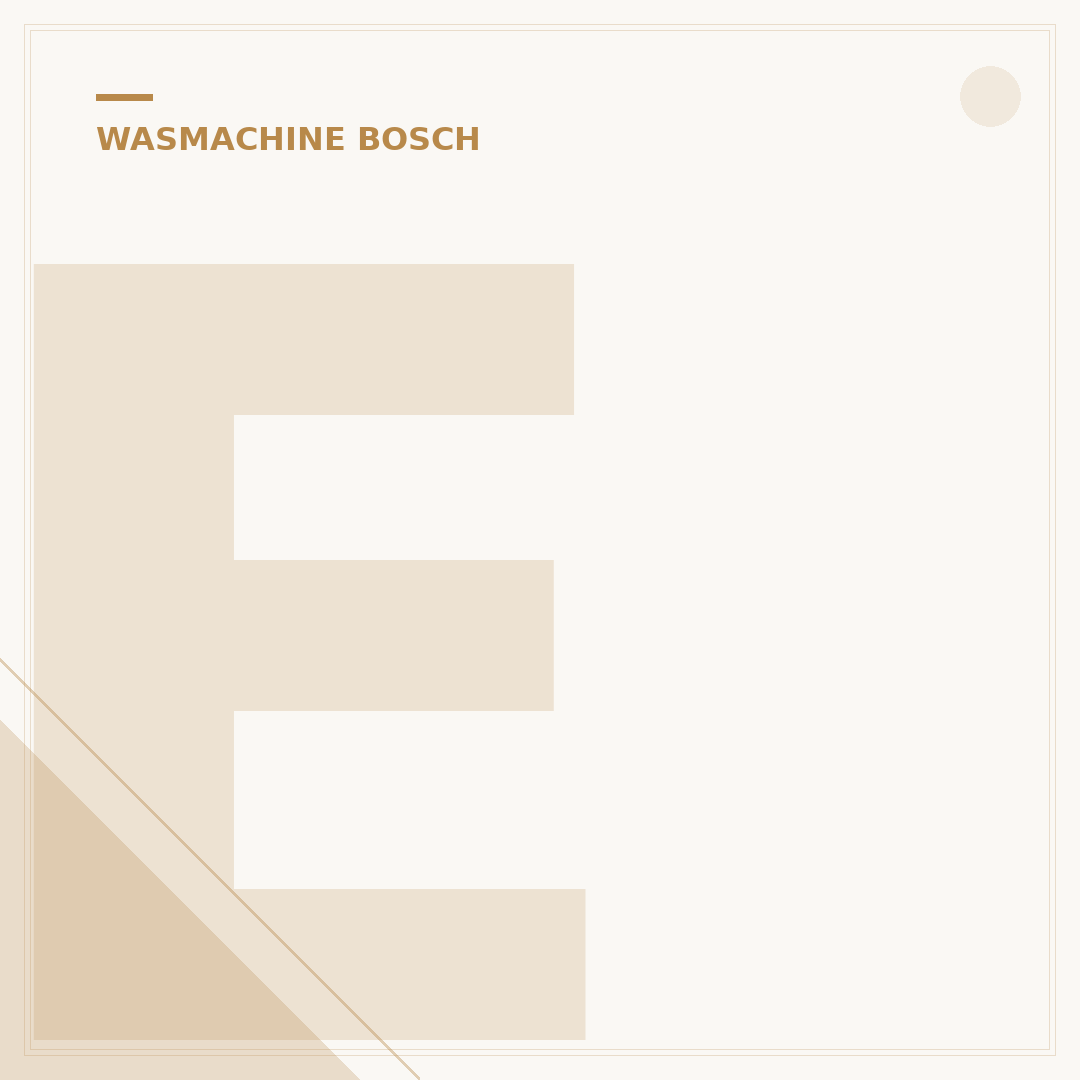 E30 Bosch Wasmachine: Optimaliseer Uw Energieverbruik & Prestaties