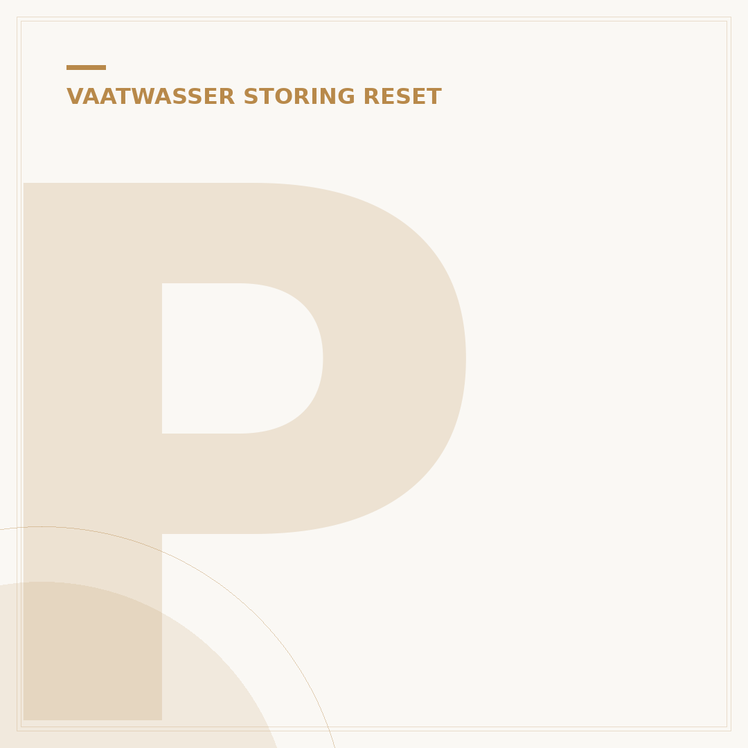 Pelgrim vaatwasser reset: 3 Stappen voor Directe Oplossing