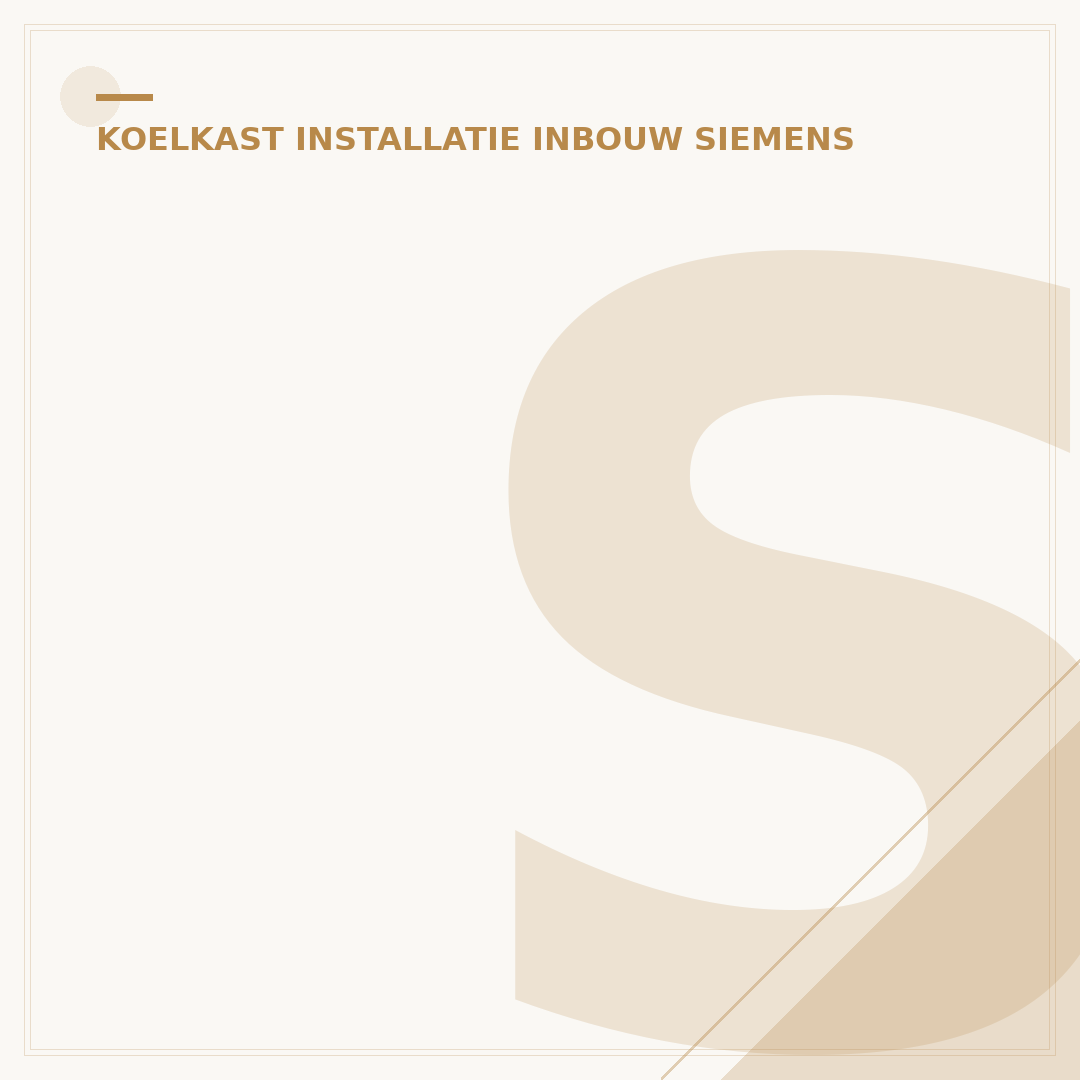 Siemens Inbouw Koelkast 102: 5 Essentiële Plaatsingscriteria
