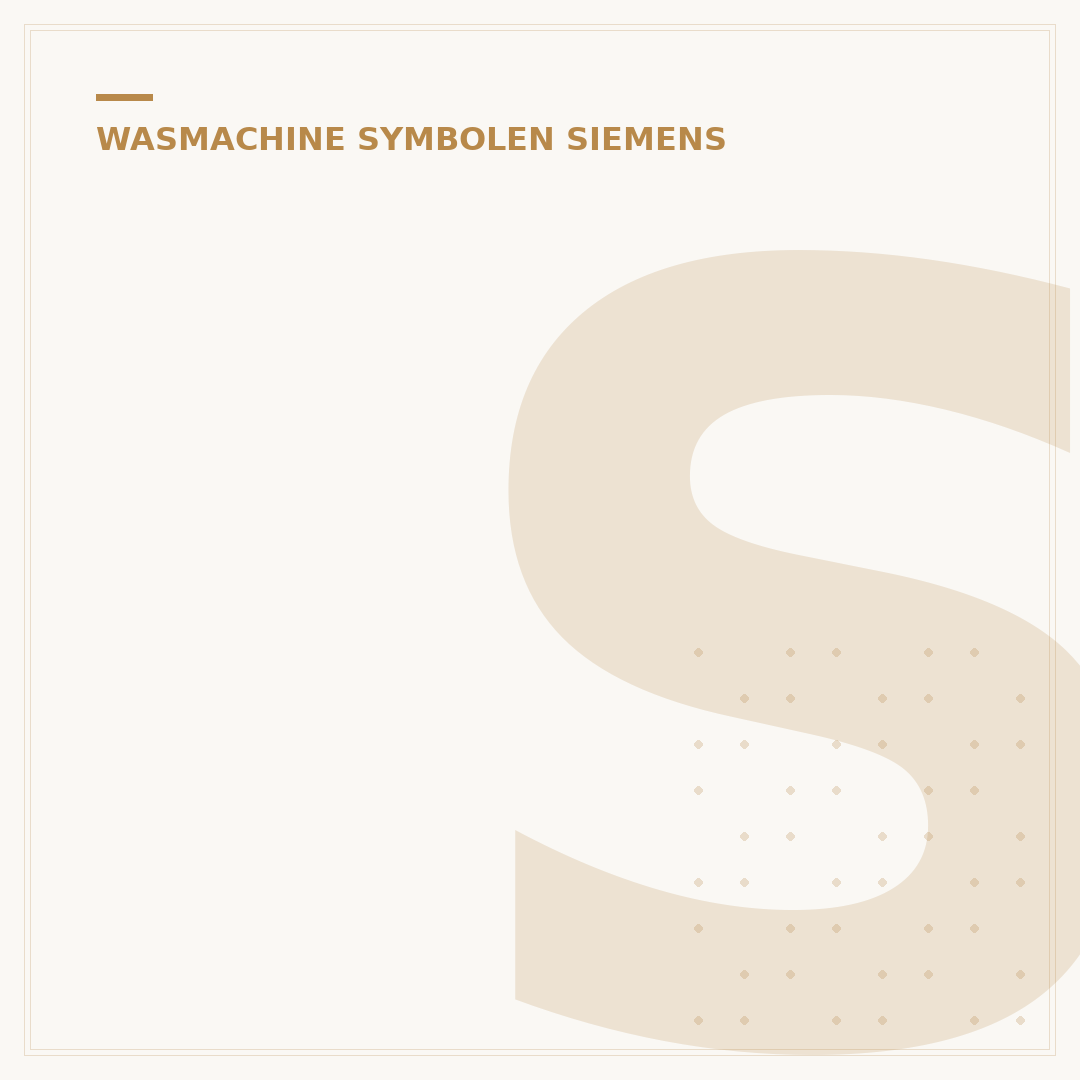 Siemens Wasmachine IQ500 Symbolen: Gids & Betekenis