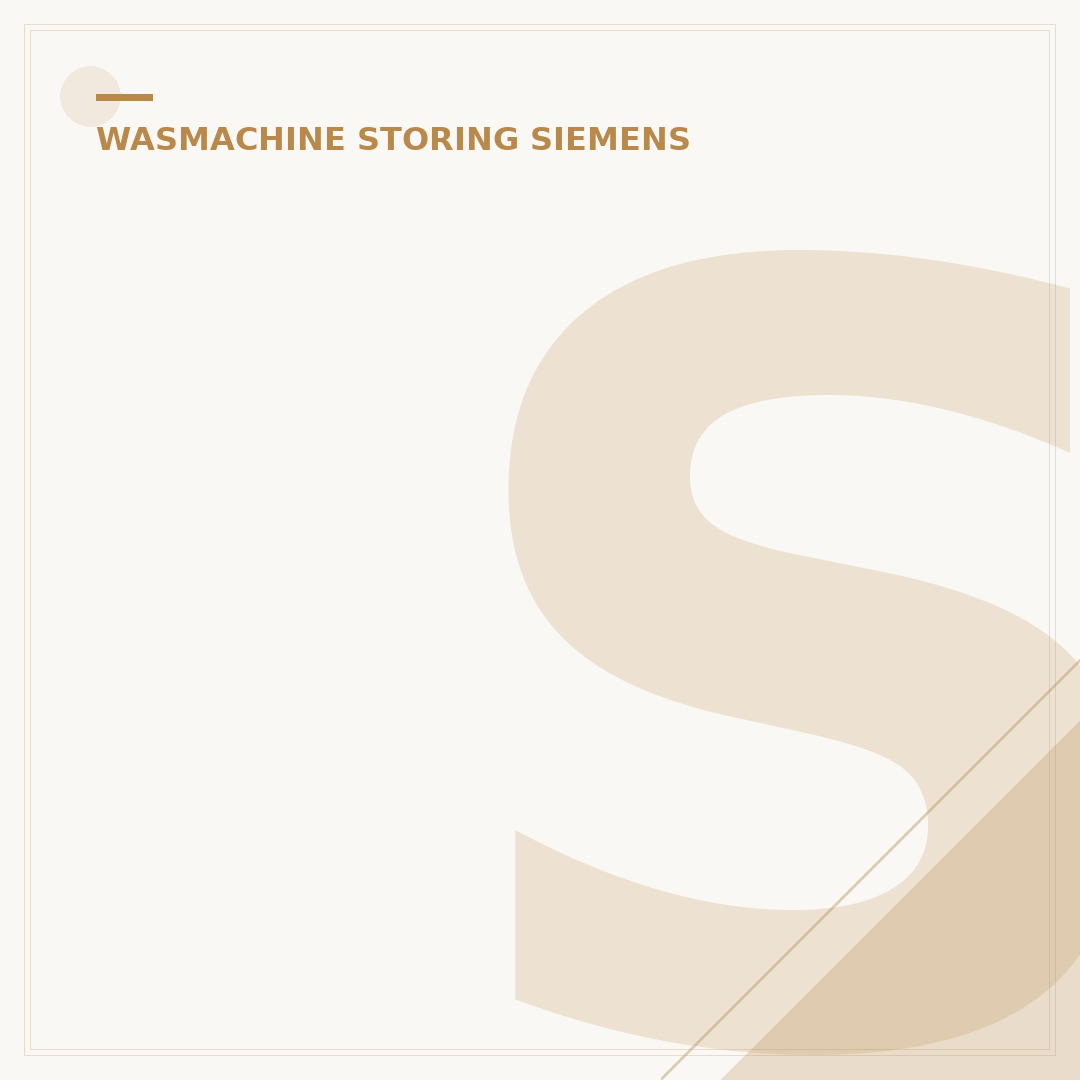 Siemens Wasmachine Storing E23: Oplossingen en Voorkomen