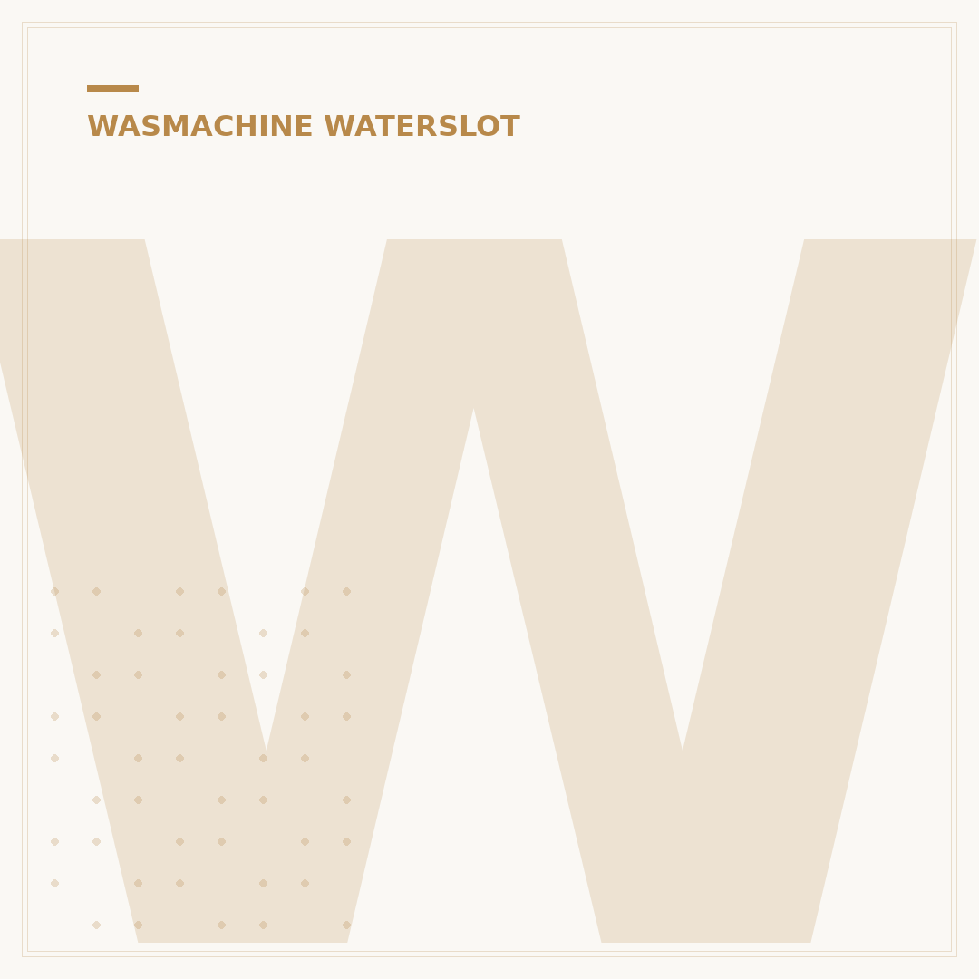 Waterslot Wasmachine: De 5 Essentiële Stappen voor Werking